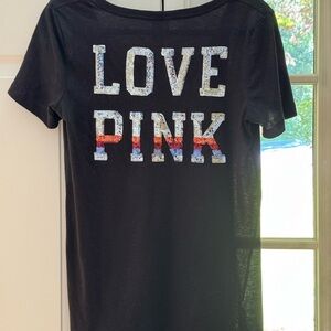 PINK Victoria's Secret Black Short Sleeve Tee
